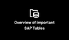 Overview of important SAP Tables